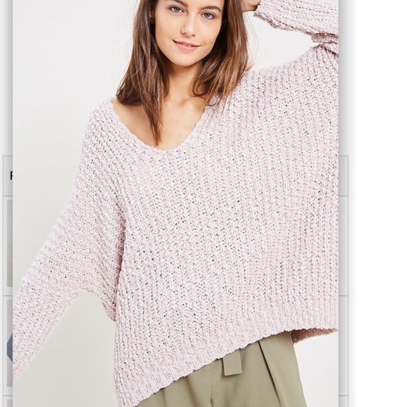 ✨LAST Misty Blue Double Vneck pullover sweater top - Picture 7 of 8